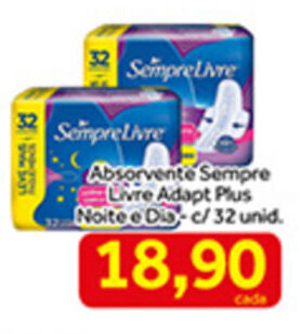 Shibata Supermercados Absorvente Sempre Livre Adapt Plus Noite e Dia - c/32 unid. oferta