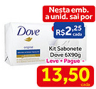 Shibata Supermercados Kit Sabonete Dove 6x90g oferta