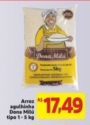 Mercado Extra Arroz Agulhinha Dona Milu tipo 1 5kg oferta