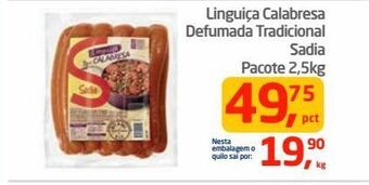 Tenda Atacado Linguiça calabresa defumada tradicional sadia pacote 2,5kg oferta