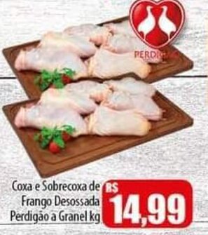 Proença Supermercados Coxa e Sobrecoxa de Frango Desossada Perdigão a Granel kg oferta