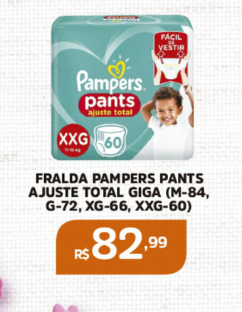 Pinheiro Supermercado FRALDA PAMPERS PANTS AJUSTE TOTAL GIGA (M-84, G-72, XG-66, XXG-60) oferta