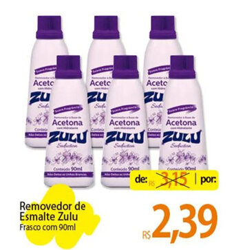 Atacadão Removedor de Esmalte Zulu Frasco com 90ml oferta