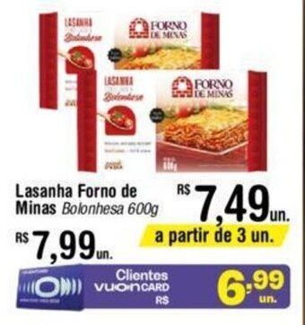 Fort Atacadista Lasanha Forno de Minas Bolonhesa 600g oferta
