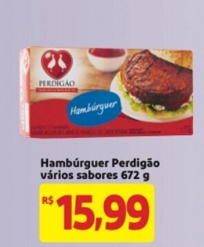 Mercado Extra Hamburguer Perdigao varios sabores 672g oferta