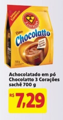 Mercado Extra Achocolatado em po Chocolatto 3 Corações 700g oferta