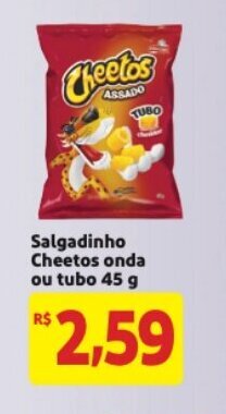 Mercado Extra Salgadinho Cheetos onda ou tubo 45g oferta