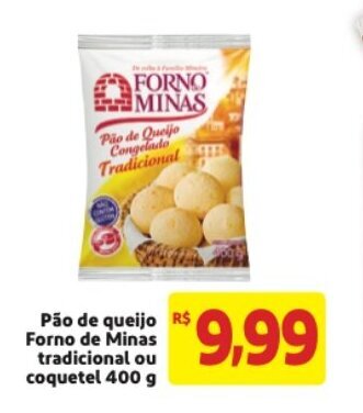 Mercado Extra Pao de Queijo Forno de Minas Tradicional e Coquetel 400g oferta