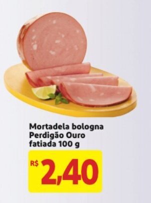 Mercado Extra Mortadela bologna Perdigao Ouro fatiada 100g oferta