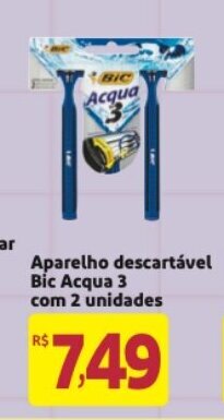 Mercado Extra Aparelho descartavel Bic Acqua 3 com 2 unidades oferta