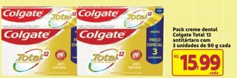 Mercado Extra Pack creme dental Colgate Total 12 com 3 unidades de 90g cada oferta
