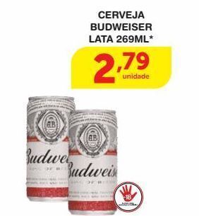 Roldão Cerveja budweiser lata 269ml* oferta