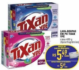 Mercantil Rodrigues Lava roupas em pó tixan ypê 400g oferta