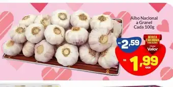 Clube Valor Alho nacional a granel 100g oferta