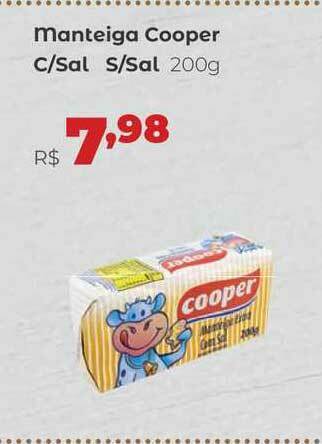 Villarreal Supermercados Manteiga Cooper C Sal S Sal 200g oferta