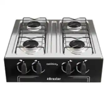 Benoit Fogão a gás braslar asiático 4 bocas preto sem forno oferta
