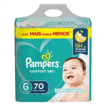 Fralda pampers confortsec hiper g 70 unidades