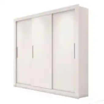 Novo Mundo Guarda roupa casal grande 3 portas 4 gavetas branco glass oferta