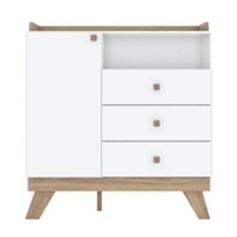 Cômoda infantil henn i720 confete 3 gavetas 1 porta 104x98x43cm