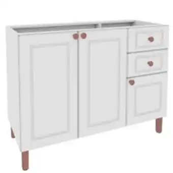 Benoit Balcão para pia indekes 6144.2 new lara 3 portas 2 gavetas 120cm oferta