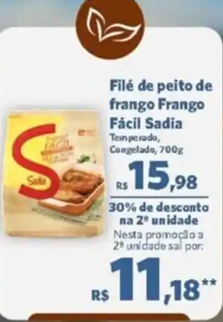Sam's Club Filé de peito de frango Frango Fácil Sadia Temperado, Congelado, 700g oferta
