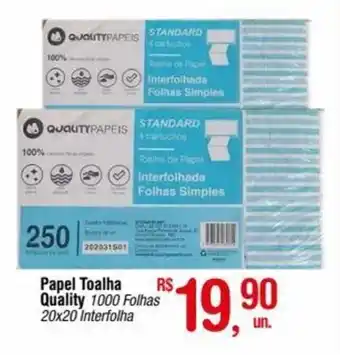 Fort Atacadista Papel Toalha Quality 1000 Folhas 20x20 Interfolha oferta