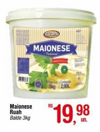 Fort Atacadista Maionese Ruah Balde 3kg oferta