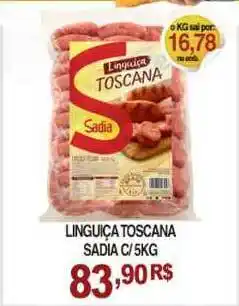 Mercadão Atacadista Linguiça Toscana Sadia 5kg oferta