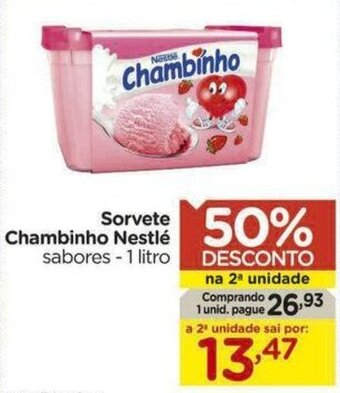 Carrefour Sorvete Chambinho Nestlé sabores - 1 litro oferta