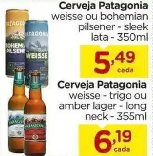 Cerveja Patagonia weisse ou bohemian pilsener - sleek lata - 350ml