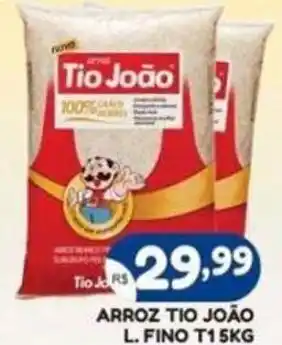 Bramil Supermercados ARROZ TIO JOÃO L. FINO T15KG oferta
