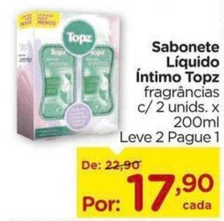 Carrefour Sabonete Líquido íntimo Topz fragrâncias c/2 unids.x 200ml oferta