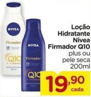 Carrefour Loção Hidratante Nivea Firmador Q10 plus ou pele seca 200ml oferta