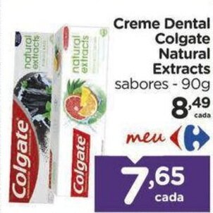 Carrefour Creme Dental Colgate Natural Extracts sabores - 90g oferta