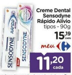 Carrefour Creme Dental Sensodyne Rápido Alívio tipos - 90g oferta