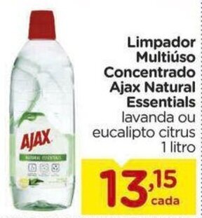 Carrefour Limpador Multiúso Concentrado Ajax Natural Essentials lavanda ou eucalipto citrus 1 litro oferta