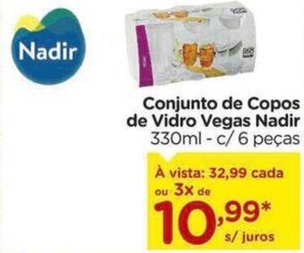 Carrefour Conjunto de Copos de Vidro Vegas Nadir 330ml - c/ 6 peças oferta