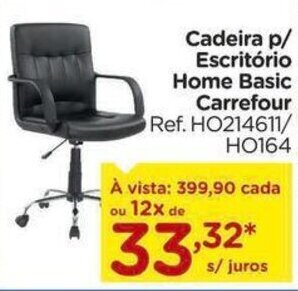 Carrefour Cadeira p/ Escritório Home Basic Carrefour Ref. HO214611/ HO164 oferta