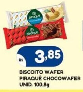 BISCOITO WAFER PIRAQUE CHOCOWAFER UNID. 100,8g