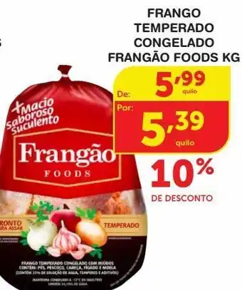 Roldão Frango temperado congelado frangão foods kg oferta