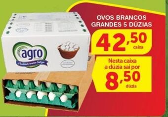 Roldão Ovos brancos grandes 5 dúzias oferta