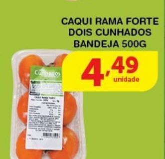 Caqui rama forte dois cunhados bandeja 500g