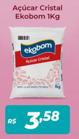 Atakarejo Açúcar Cristal Ekobom 1Kg oferta