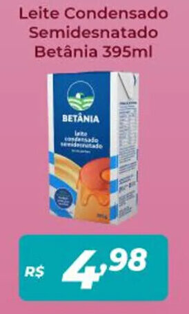 Atakarejo Leite Condensado Semidesnatado Betânia 395ml oferta