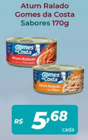 Atakarejo Atum Ralado Gomes da Costa Sabores 170g oferta
