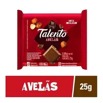 Macromix Atacado Chocolate talento ao leite com avelãs garoto 25g oferta