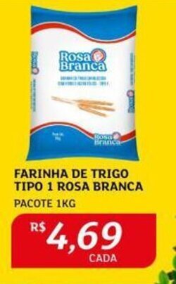 Assaí Atacadista FARINHA DE TRIGO TIPO 1 ROSA BRANCA PACOTE 1KG oferta