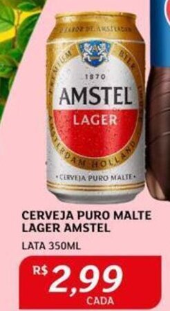 Assaí Atacadista CERVEJA PURO MALTE LAGER AMSTEL LATA 350ML oferta