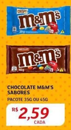 Assaí Atacadista CHOCOLATE M&M'S SABORES PACOTE 35G OU 45G oferta