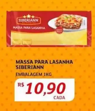 Assaí Atacadista MASSA PARA LASANHA SIBERIANN EMBALAGEM 1KG oferta
